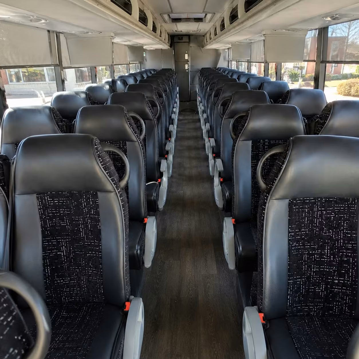 manchester charter bus rental interior
